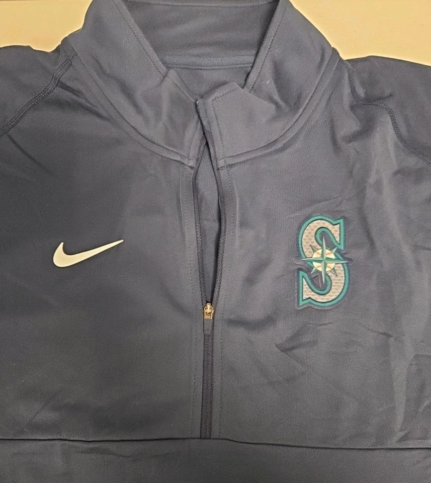 Seattle Mariners Nike Navy Game Time Performance Quater Zip Men's Size XL - Image 3 of 4