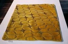 Yangest Square Throw Pillow Cover Wavy Velvet Cushion 18" x 18" Yellow Modern