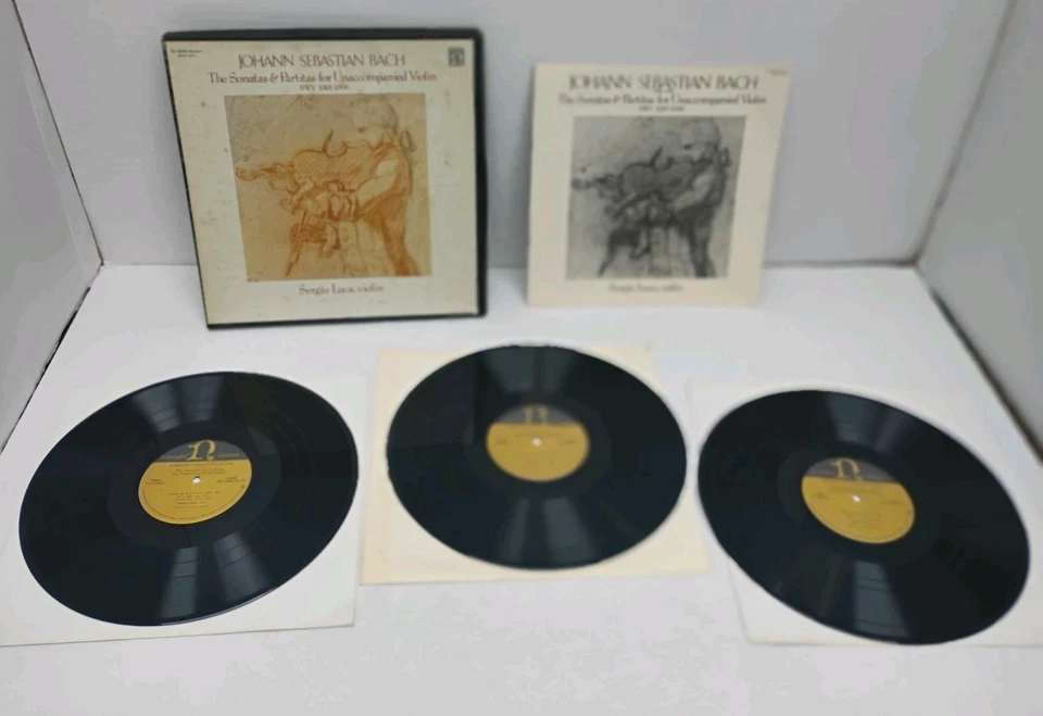 Bach Sonatas & Partitas for Unaccompanied Violin Sergiu Luca 3-LP HC-73030  - Image 3 of 3