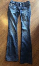 MISS ME JEANS size 26 boot cut Jp 6152B sequin embellished flap pocket