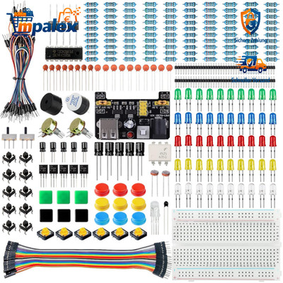 Miuzei Basic Starter Kit Elektronik Breadboard Set 322 Bauteile Kompatibel