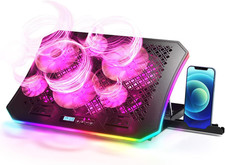 Laptop Cooling Pad, RGB Laptop Cooler for 15.6-17.3 Inch Laptops, with 10 Modes