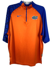 Nike Team Fit Dry Florida Gators Pullover Medium Orange  Blue Quarter Zip Top