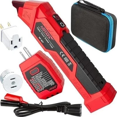 NOYAFA NF-827 Circuit Breaker Finder Tool Kit, GFCI Outlet Tester with DualSid