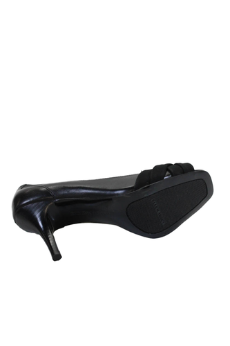 Zapatos de salón Ellen Tracy para mujer de cuero con punta abierta deslizables Radley negros talla 9 medianos - Imagen 4 de 5