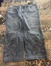 DC2 By Diane Gilman 22W Plus Wide Leg Jeans NeW Signature Collection Stretch 