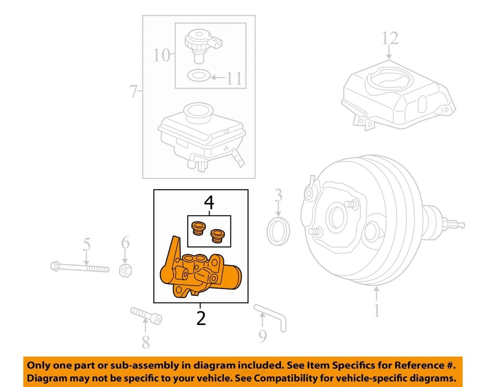 Audi A6 2013 cilindro maestro de frenos OEM 120 k millas - LKQ364265373 Foto 4 de 4