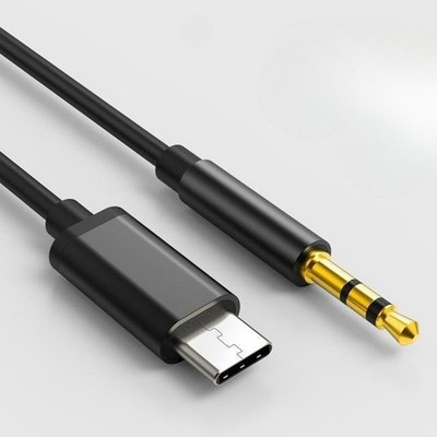 1m USB C to AUX 3.5mm adapter stereo USB type C to jack cable in Audio - Black