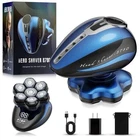 Clforczh 8780 Rotary Electric Head Shaver Bald Men Blue Cordless