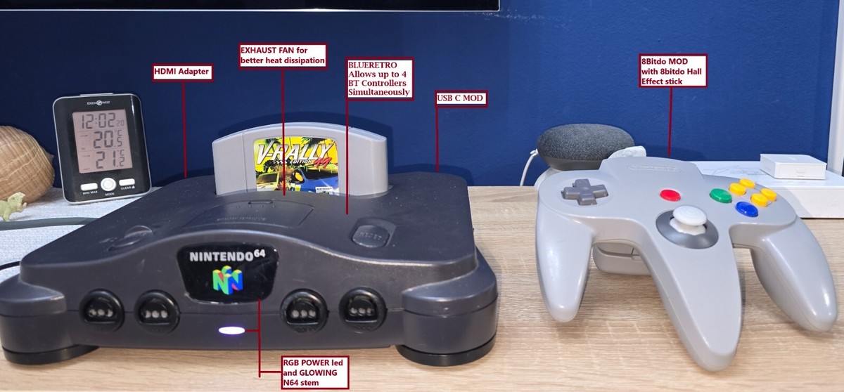 Nintendo 64 Console USB C Blueretro HDMI adapter 8bitdo N64 - Main Image