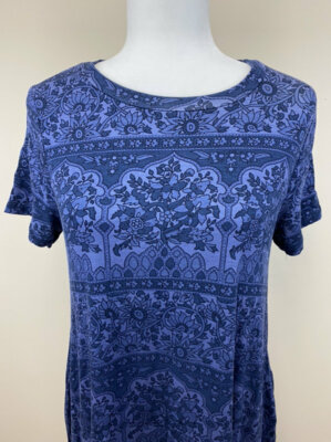 Honey & Lace S M Napa Dress Blue Floral Vine Tree Soft Stretch Pockets | eBay Honey & Lace S M Napa Dress Blue Floral Vine Tree Soft Stretch Pockets | eBay