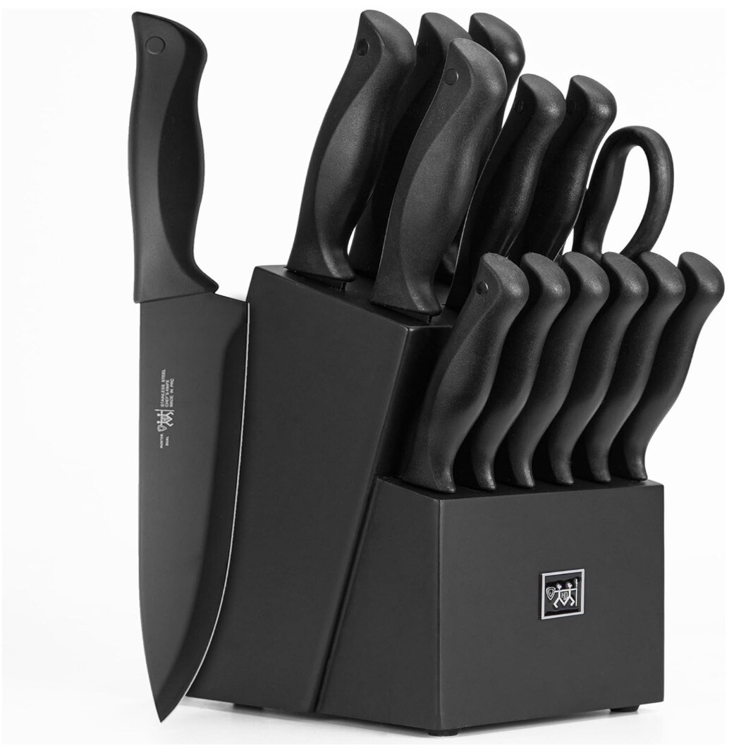 Hunter Dual シェフナイフ 12本セット HUNTER.DUAL 15-Piece Kitchen Knife Set with Self-Sharpening Block
