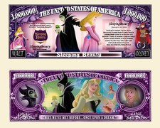Sleeping Beauty Million Dollar Bill Play Funny Money Novelty Note + FREE SLEEVE
