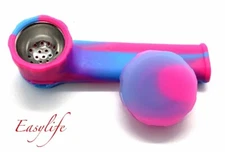 Silicone Smoking Pipe with Metal Bowl  US SELLER 