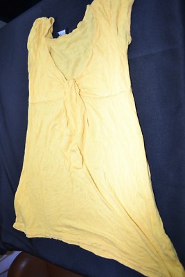 NEW Womens Joyce Leslie Short Sleeved Solid Yellow Top Blouse Regular Size S/M
