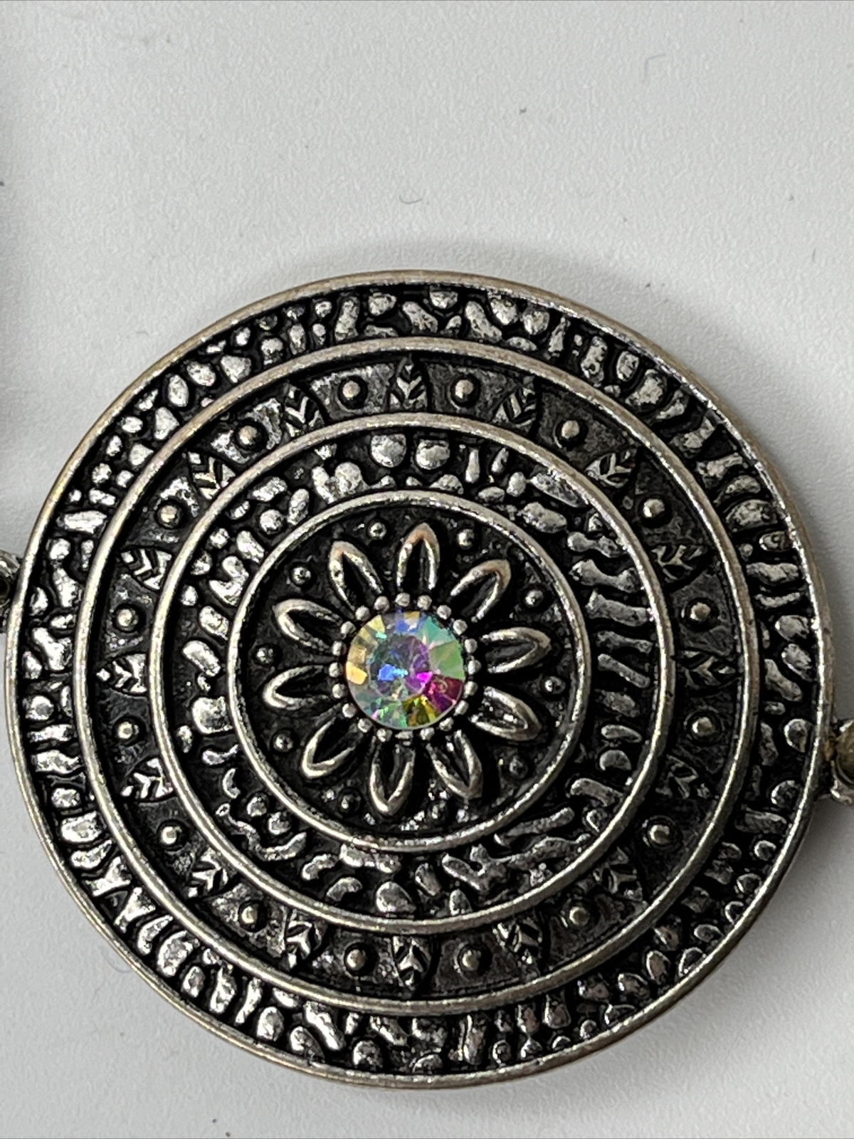 Ruby Road Copper Silver Tone Medallion Rhinestone… - image 4