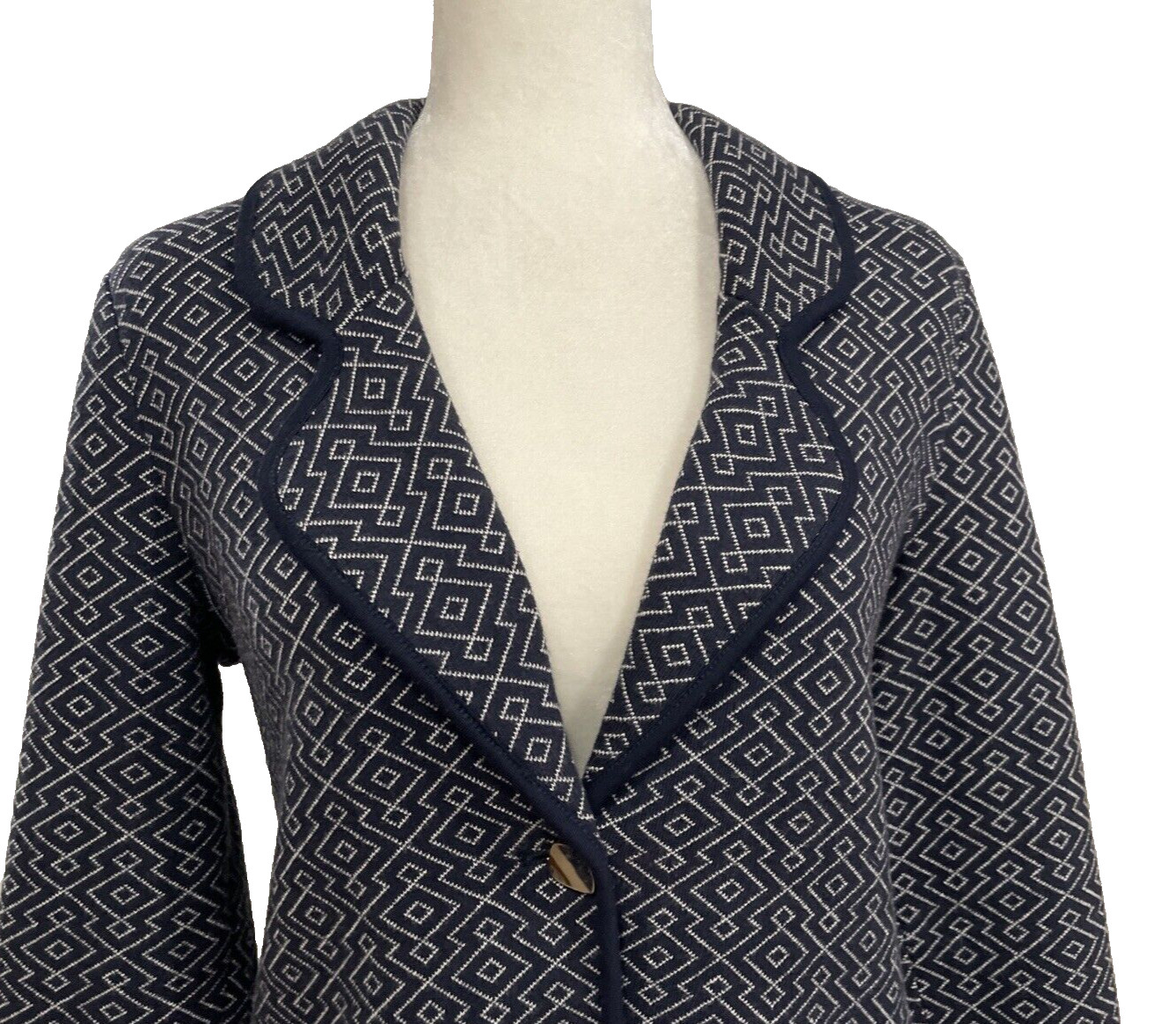 Pendleton Medium Jacquard Knit Cotton Blazer Geom… - image 5