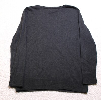 Eddie Bauer Deep V Neck Sweater Women's LARGE Grey Long Sleeve | eBay