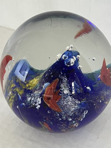 Art Paperweight Glass Goldfish Aquarium Beautiful Coral Bubbles,UnderwaterWorld - Picture 9 of 10