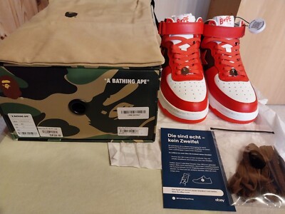 A Bathing Ape Bape Sta Mid2 Red Neu mit Karton Größe 44 (US 10)