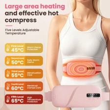 ‌5-Heat Massage Cordless Heating Belt-Fast Relief for Menstrual Cramps&Back Pain