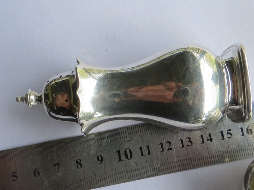 Drummund Melb H/M 1933 3 Pc Sterling Silver Muffineer Salt Pepper Mustard 183g - Picture 4 of 15