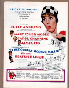1957 THOROUGHLY MODERN MILLIE Original Vintage Color Movie Promo Ad