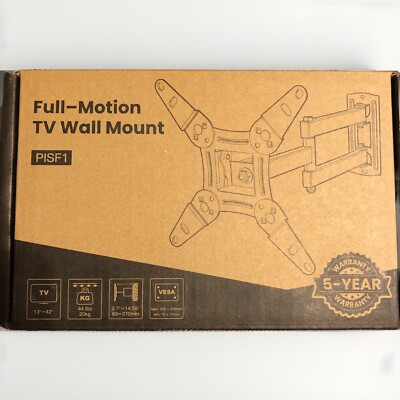 Full Motion TV Wall Mount For Most 13-42 inch TVs - Max VESA 200x200 (PISF1)