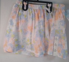 Girl's Cat  Jack Skort Multi Tie Dye White/Lt Blue/Peach/Lime New
