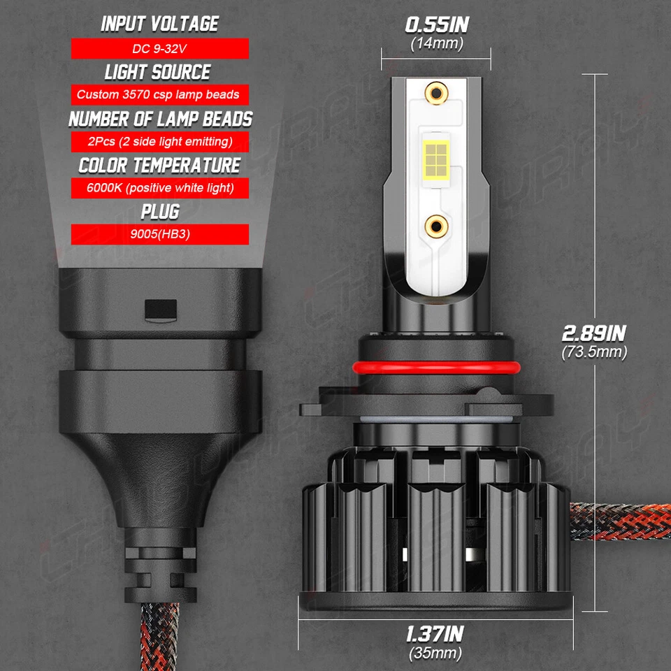 FIT Subaru Impreza Wagon/Sedan 2004-2005 4X 6000K Faro LED Bombillas altas/bajas Foto 2 de 4