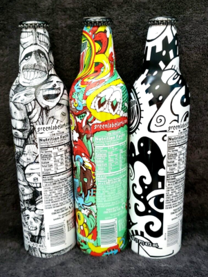 3 Full Unopened Mountain Dew Green Label Aluminum Bottle Art | eBay