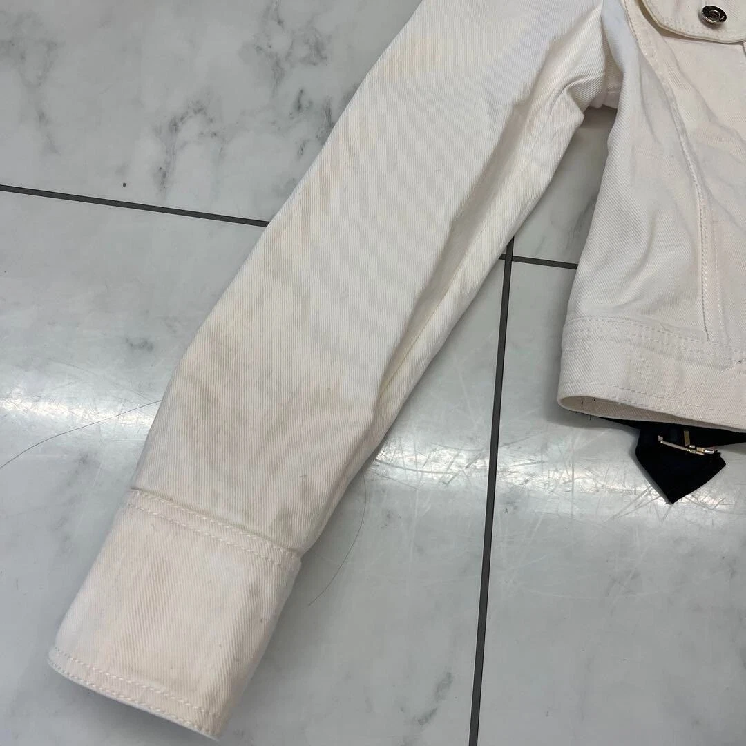 GUCCI Giacca Bluson Denim Donna Taglia 38 Bianco Off di JP