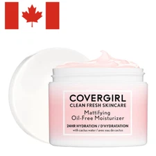 CoverGirl Clean Fresh Mattifying Moisturizer with Cactus Water, 24HR Hydration,