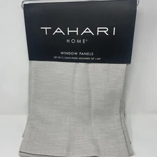Tahari Home Light Gray Window Panels 38x84, Rod Pocket