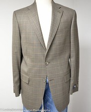 Hart Schaffner Marx Classic Fit Plaid Woolsted Wool Sport Coat, 40R 495, NWT