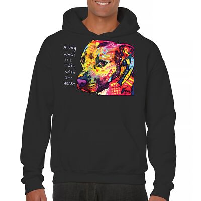 Dean Russo Pit Bull Sweatshirt Dog Wags Its Tail with Its Heart Hoodie