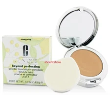 CLINIQUE BEYOND PERFECTING POWDER FOUNDATION + CONCEALER  .51 OZ / 14.5 G NIB