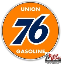 (UNIO-8) 12" UNION 76 GASOLINE GAS PUMP OIL TANK DECAL by Unocal LUBSTER