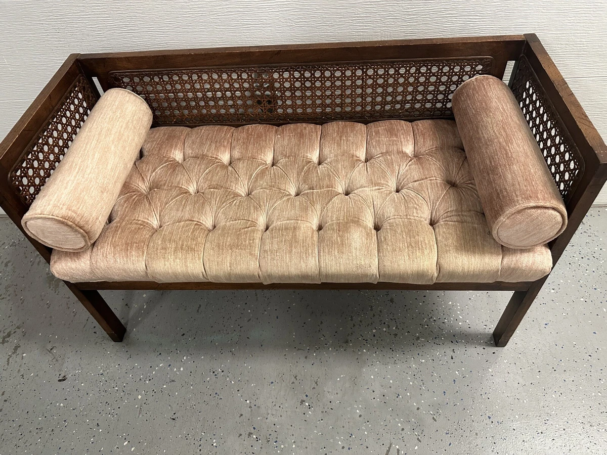 Vintage cane bench deals