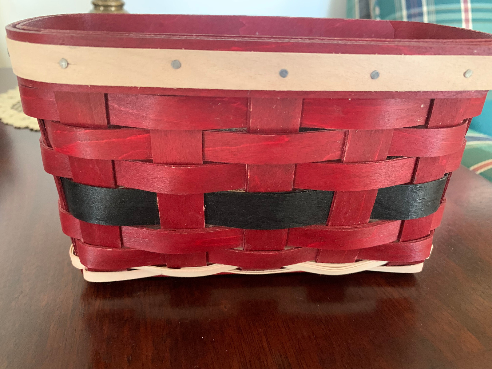 Longaberger Santa Belly Card Holder Basket including plastic protector