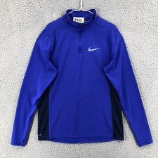 Nike Running Full Zip Track Jacket Sweatshirt Dri-Fit Men  s Size Large Blue 9352