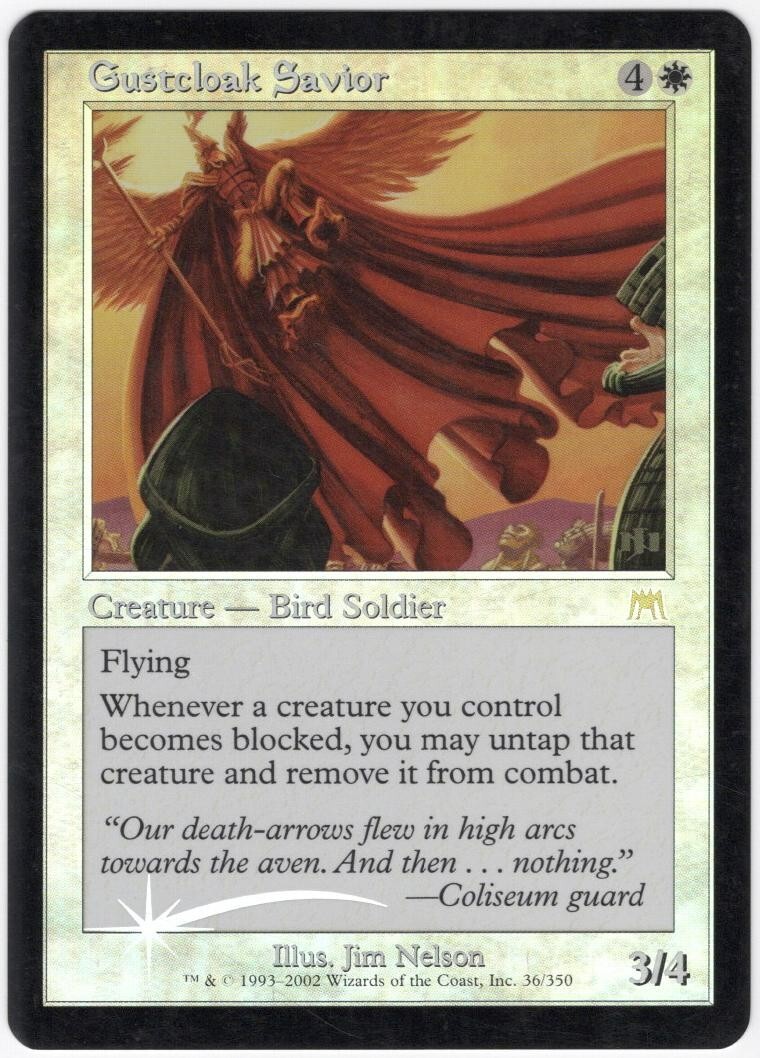 Gustcloak Savior 2002 Onslaught FOIL White Rare Creature MTG NM AZ3