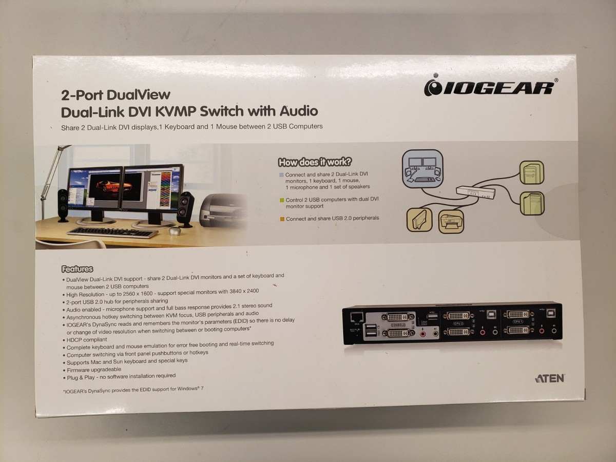 IOGEAR IOGear (GCS1642) 2-Ports External KVM Switch for sale 