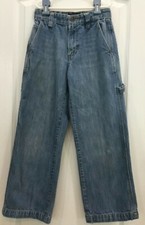 Old Navy Boys Jeans Size 10 Slim Blue Carpenter Loose Painter Adjust Waist 22