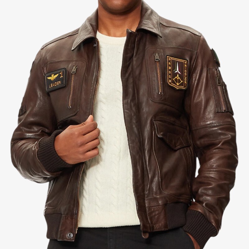 Leather Jacket Aeronautica Militare Pilot PN924 Bomber Jacket