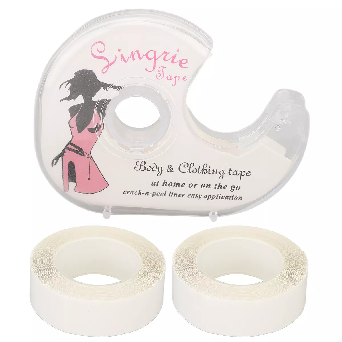 2 Rolls Double Sided Tape With Dispenser For Fashion Clothes Body All Skin ABE