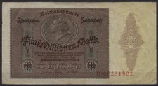 [20027] - Reichsbanknote, 5 Million Mark, 01.06.1923, Grabowski DEU-100, used