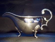 Antique Silver Plated Sauce Boat ,on 3 feet.