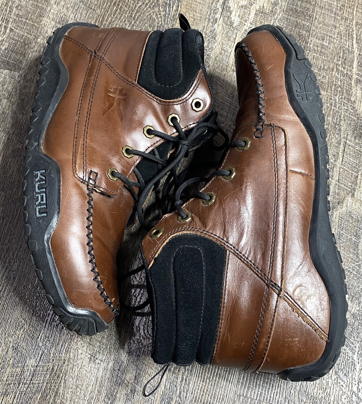 KURU Quest Men Size 11 Medium Brown Leather Cushioned Ankle Hiking Boots eBay