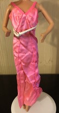 VTG Barbie 1977 9720 Superstar Original Pink Satin Dress Only-needs A Little TLC